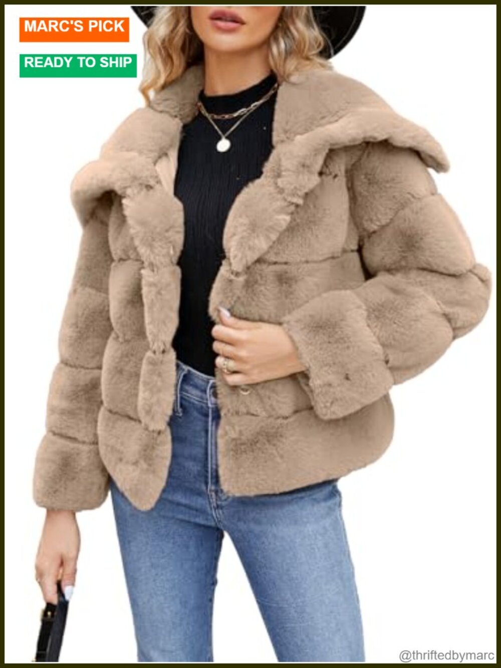 Faux Fur Cropped Jacket Fuzzy Fleece Coat Long Sleeve Winter Outerwear